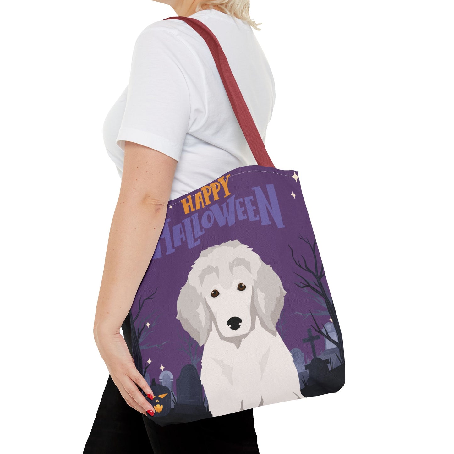 Poodle Dog Happy Halloween Tote Bag 16x16
