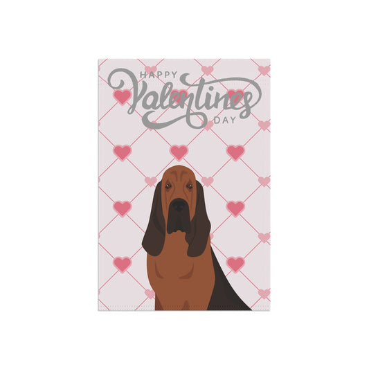 Bloodhound Dog Valentines Day Garden Flag