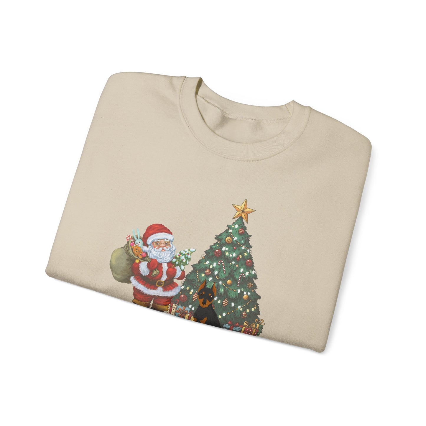 Miniature Pinscher Dog Santa's Little Helper Unisex Heavy Blend Crewneck Sweatshirt