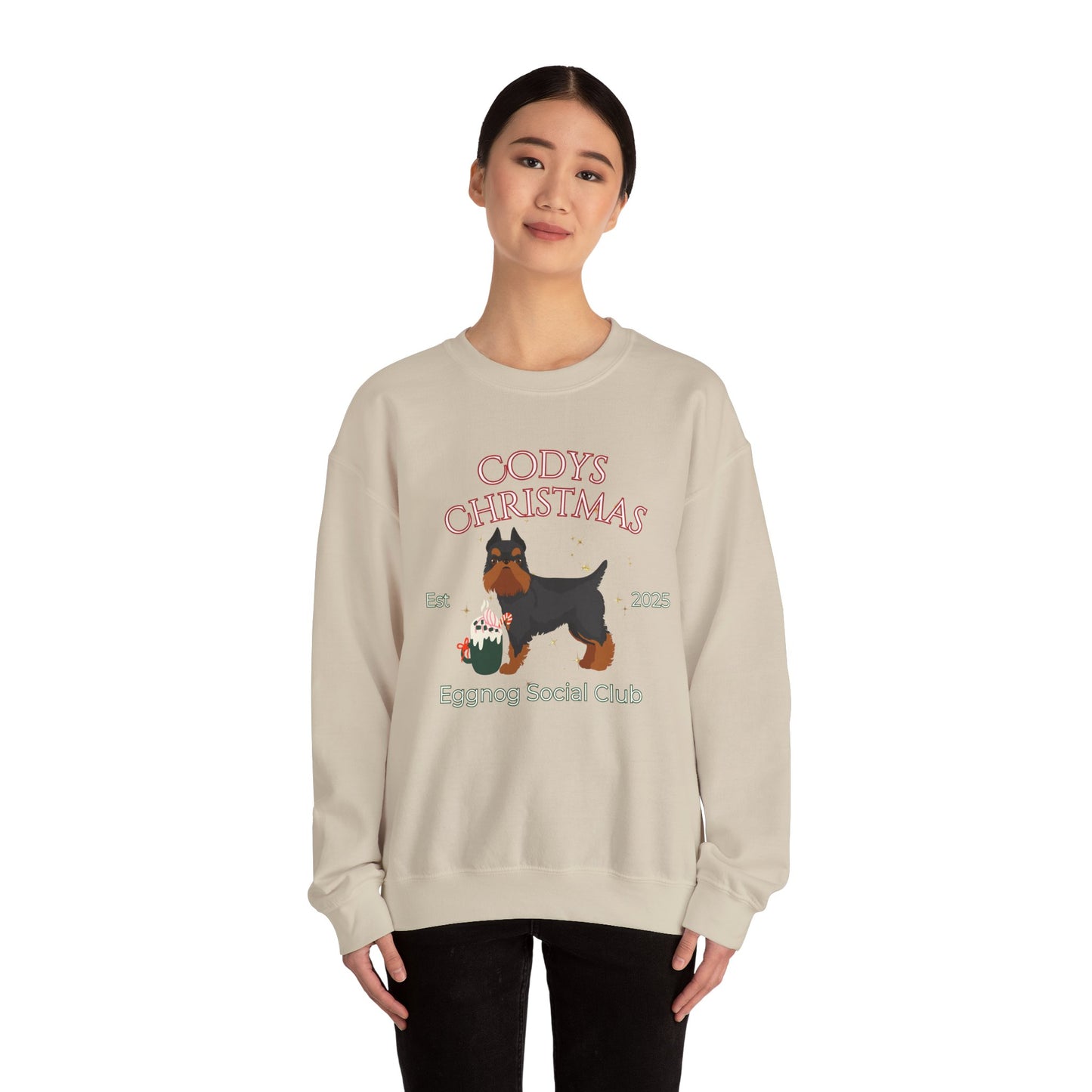 Brussel Griffon Dog Christmas Social Club Unisex Heavy Blend Crewneck Sweatshirt Custom Name