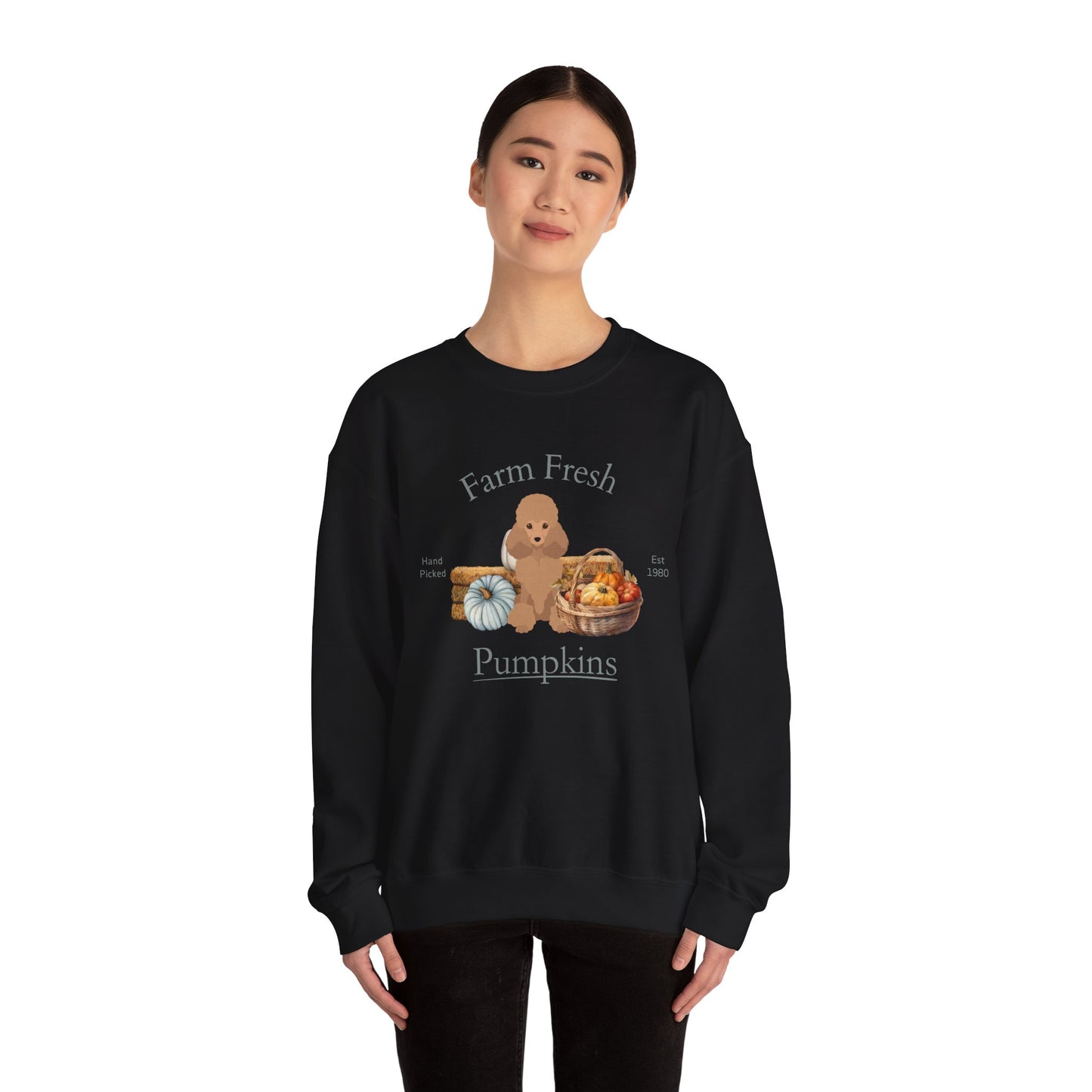 Poodle Dog Fall Farm Fresh Unisex Heavy Blend Crewneck Sweatshirt