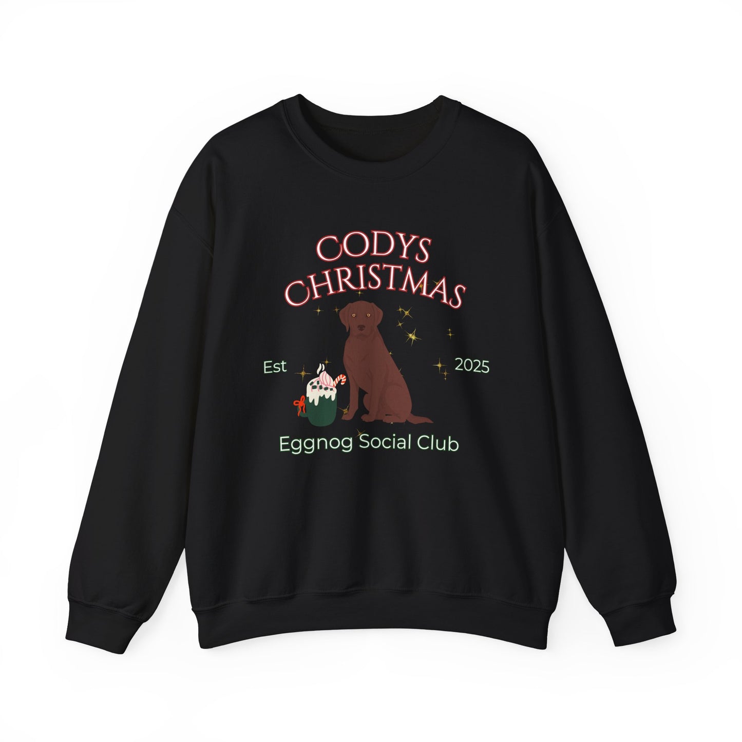 Labrador Retriever Dog Christmas Social Club Unisex Heavy Blend Crewneck Sweatshirt Custom Name