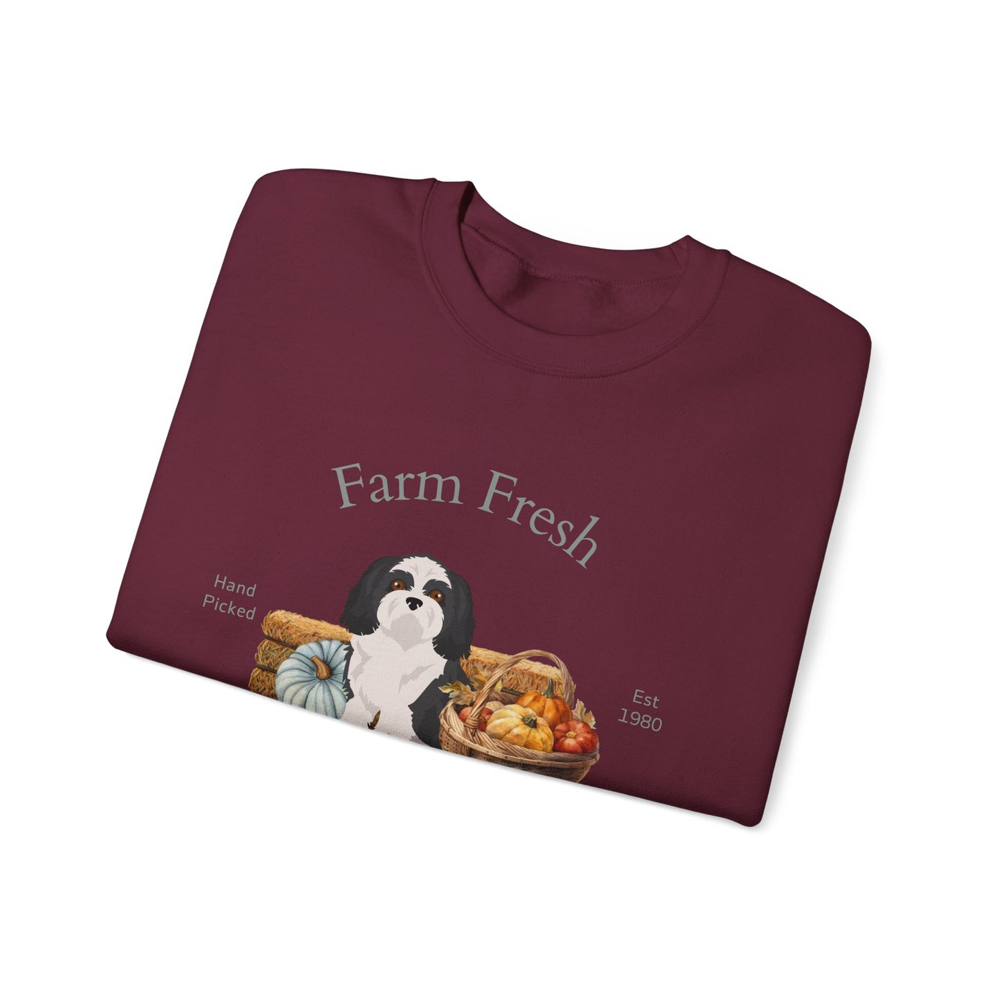 Shih Tzu Dog Fall Farm Fresh Unisex Heavy Blend Crewneck Sweatshirt