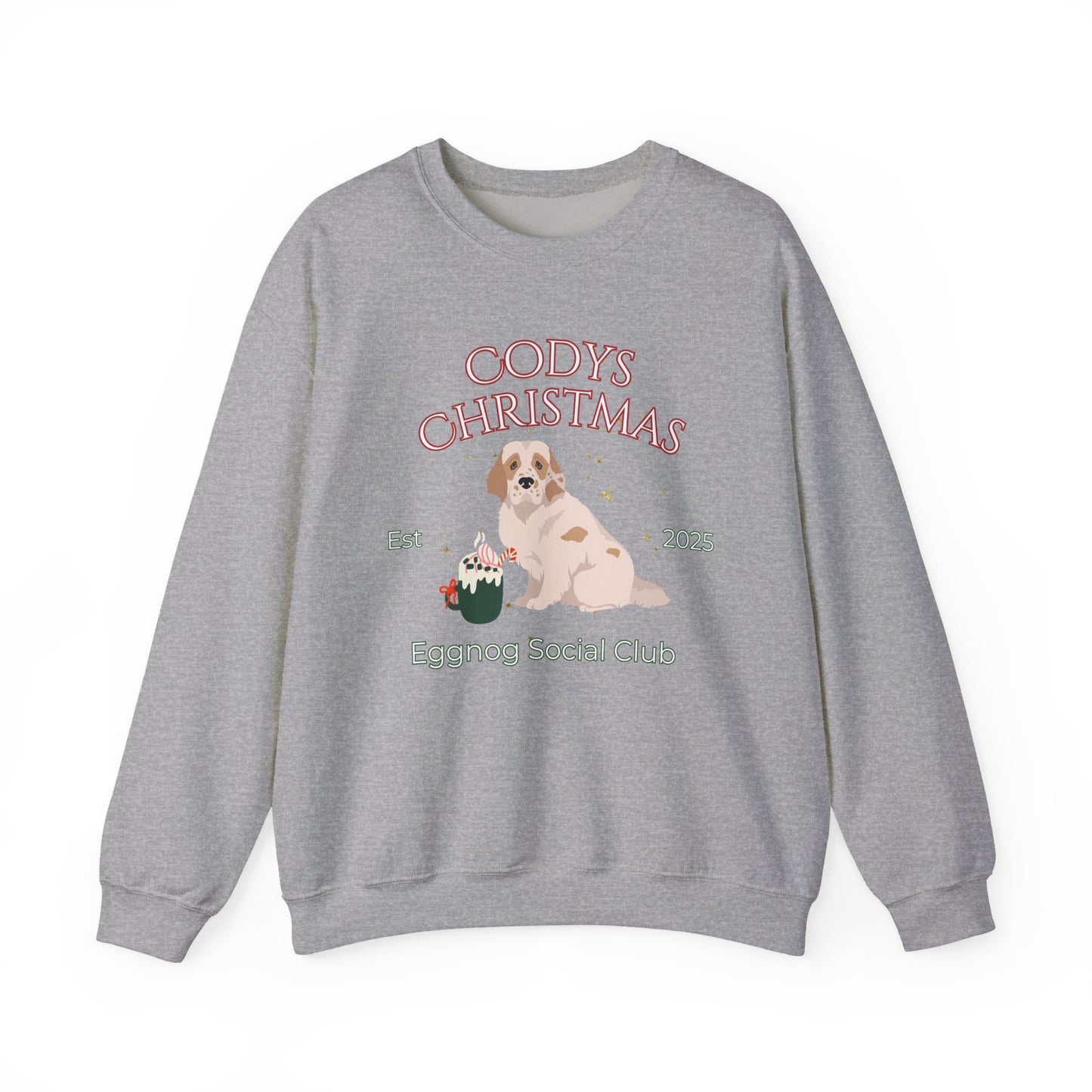 Clumber Spaniel Dog Christmas Social Club Unisex Heavy Blend Crewneck Sweatshirt Custom Name