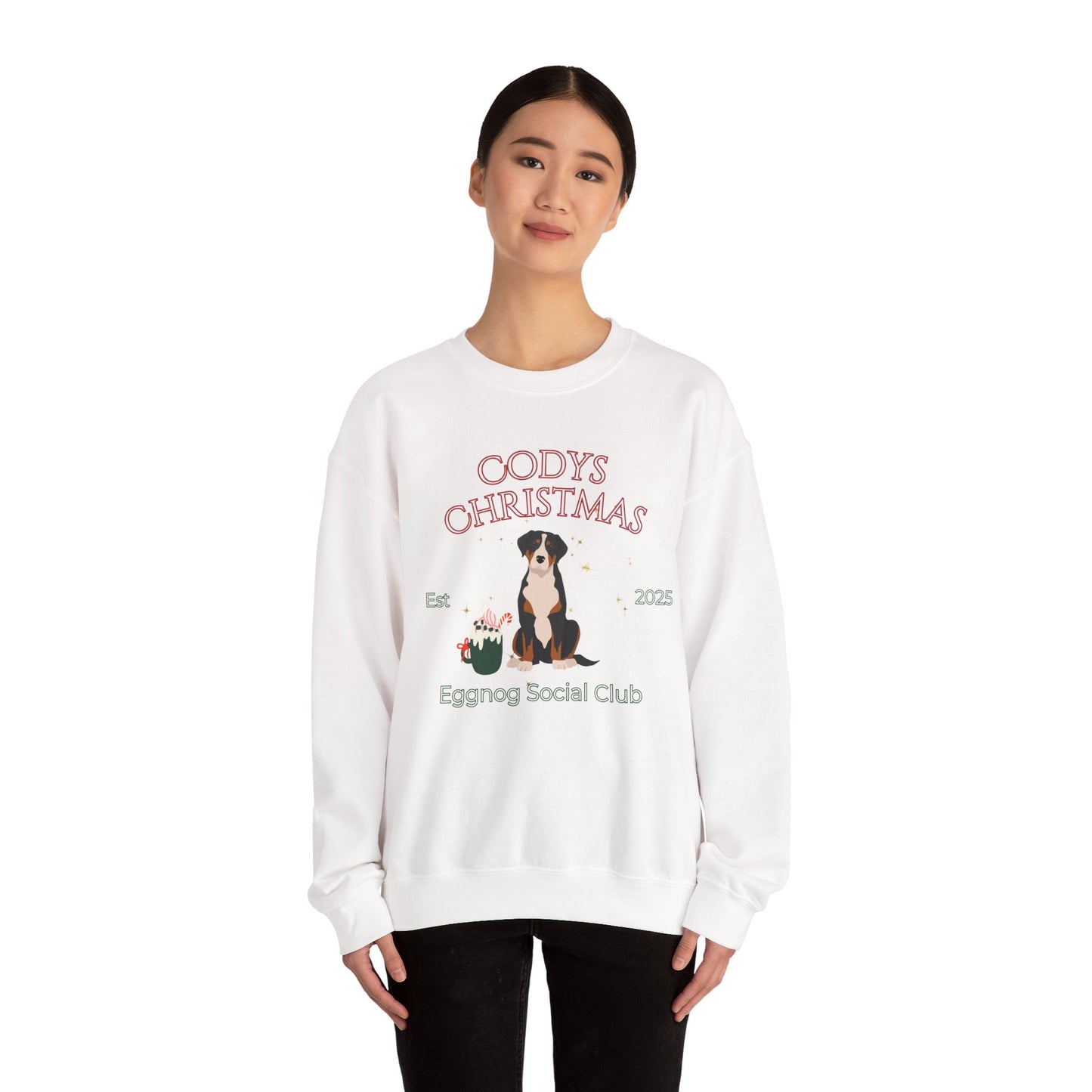 Greater Swiss Mountain Dog Dog Christmas Social Club Unisex Heavy Blend Crewneck Sweatshirt Custom Name