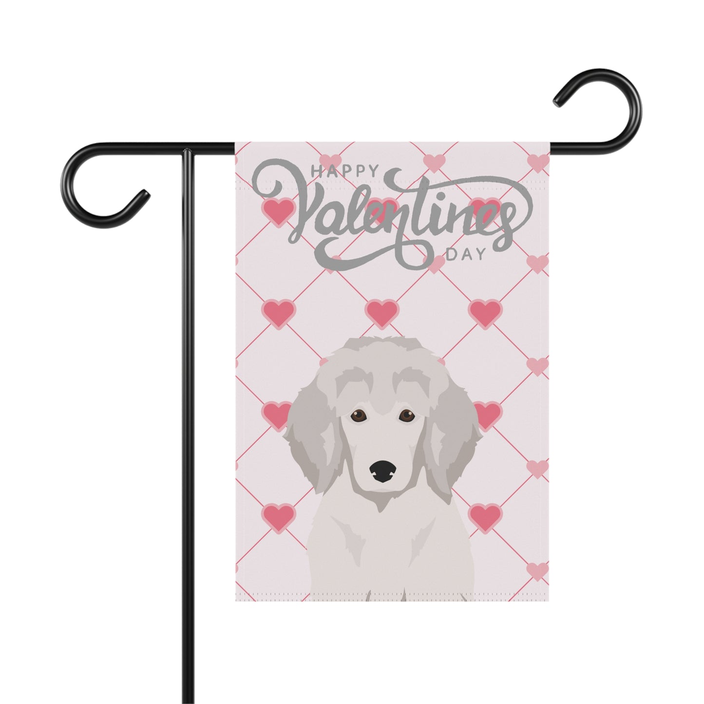 Poodle Dog Valentines Day Garden Flag