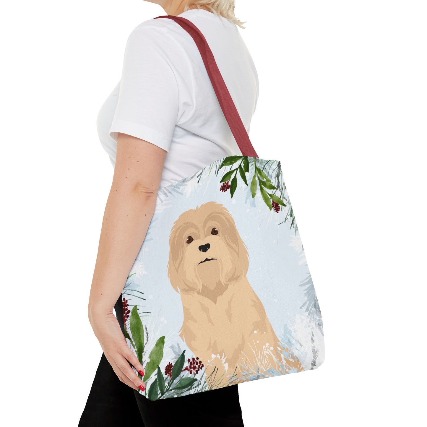 Lowchen Dog Christmas Holiday Tote Bag 16x16
