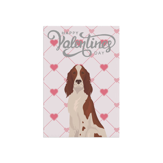 Irish Red and White Setter Dog Valentines Day Garden Flag