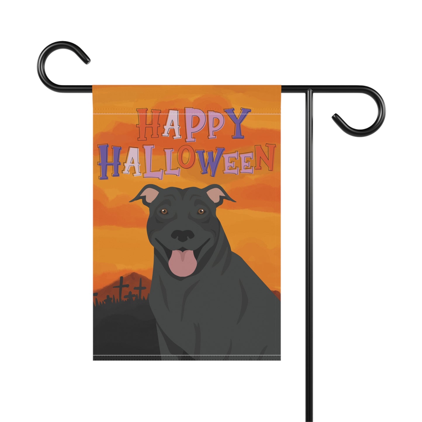 Pit Bull Dog Halloween Garden Flag