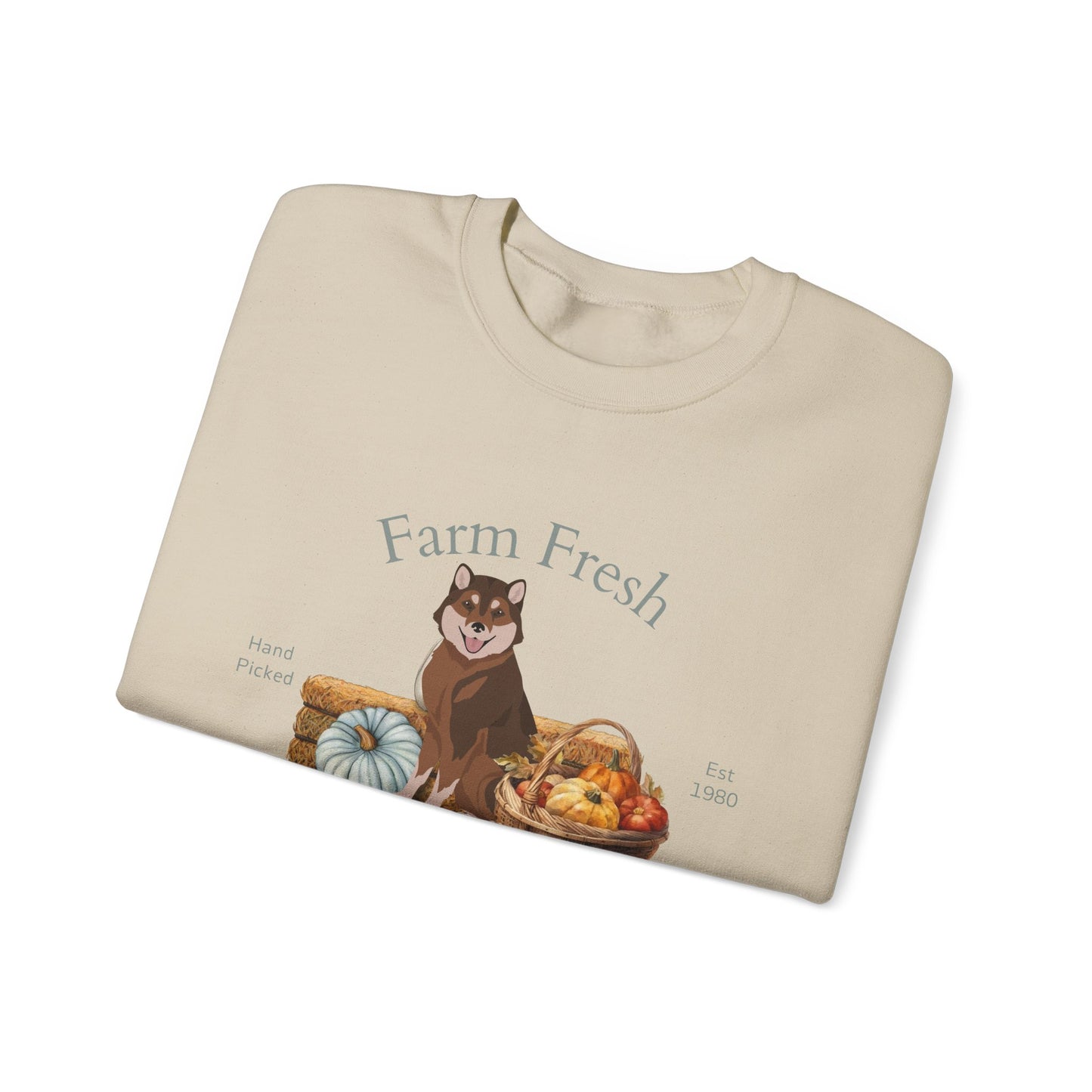Hokkaido Dog Fall Farm Fresh Unisex Heavy Blend Crewneck Sweatshirt