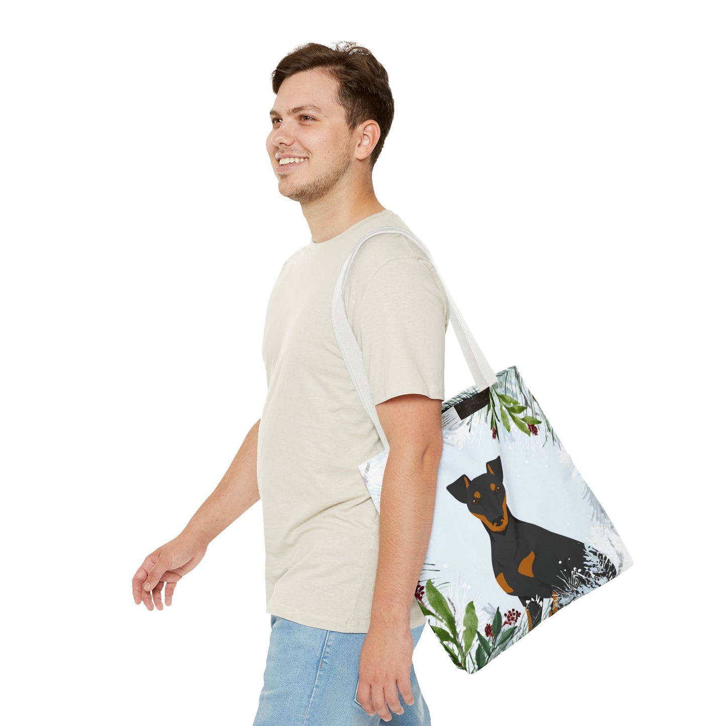 Manchester Terrier Dog Christmas Holiday Tote Bag 16x16