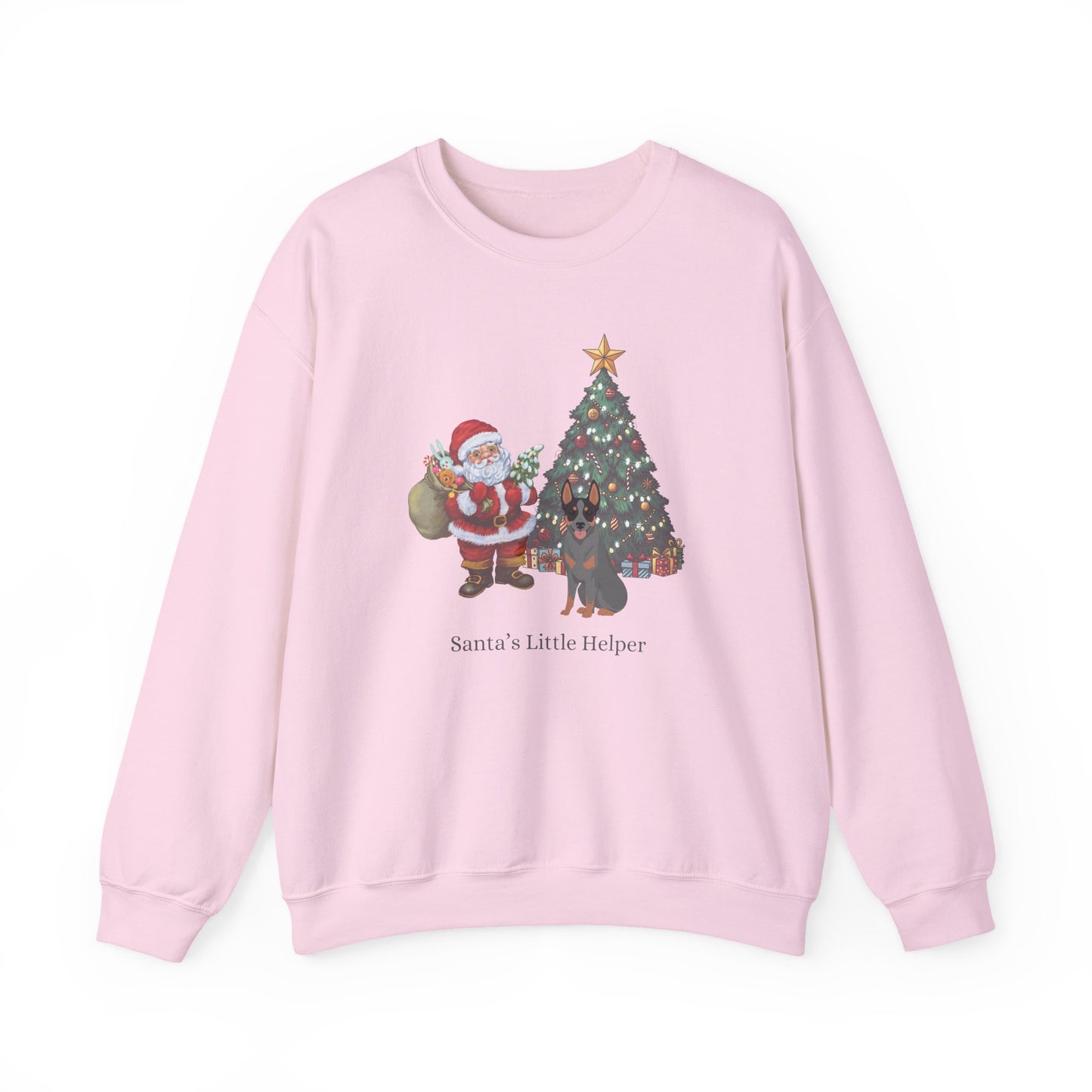 Australian Stumpy Tail Cattle Dog Dog Santa's Little Helper Unisex Heavy Blend Crewneck Sweatshirt