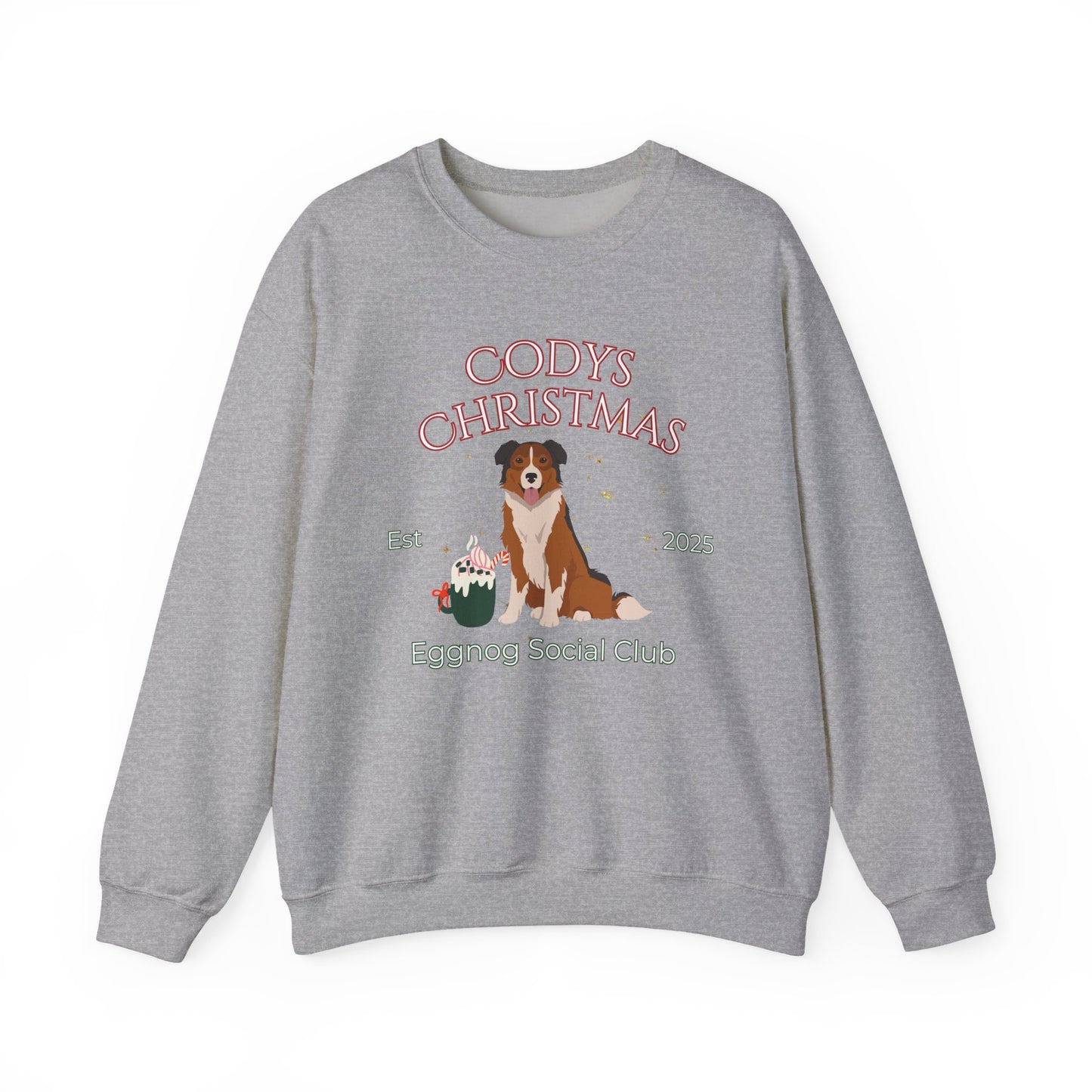 English Shepherd Dog Christmas Social Club Unisex Heavy Blend Crewneck Sweatshirt Custom Name