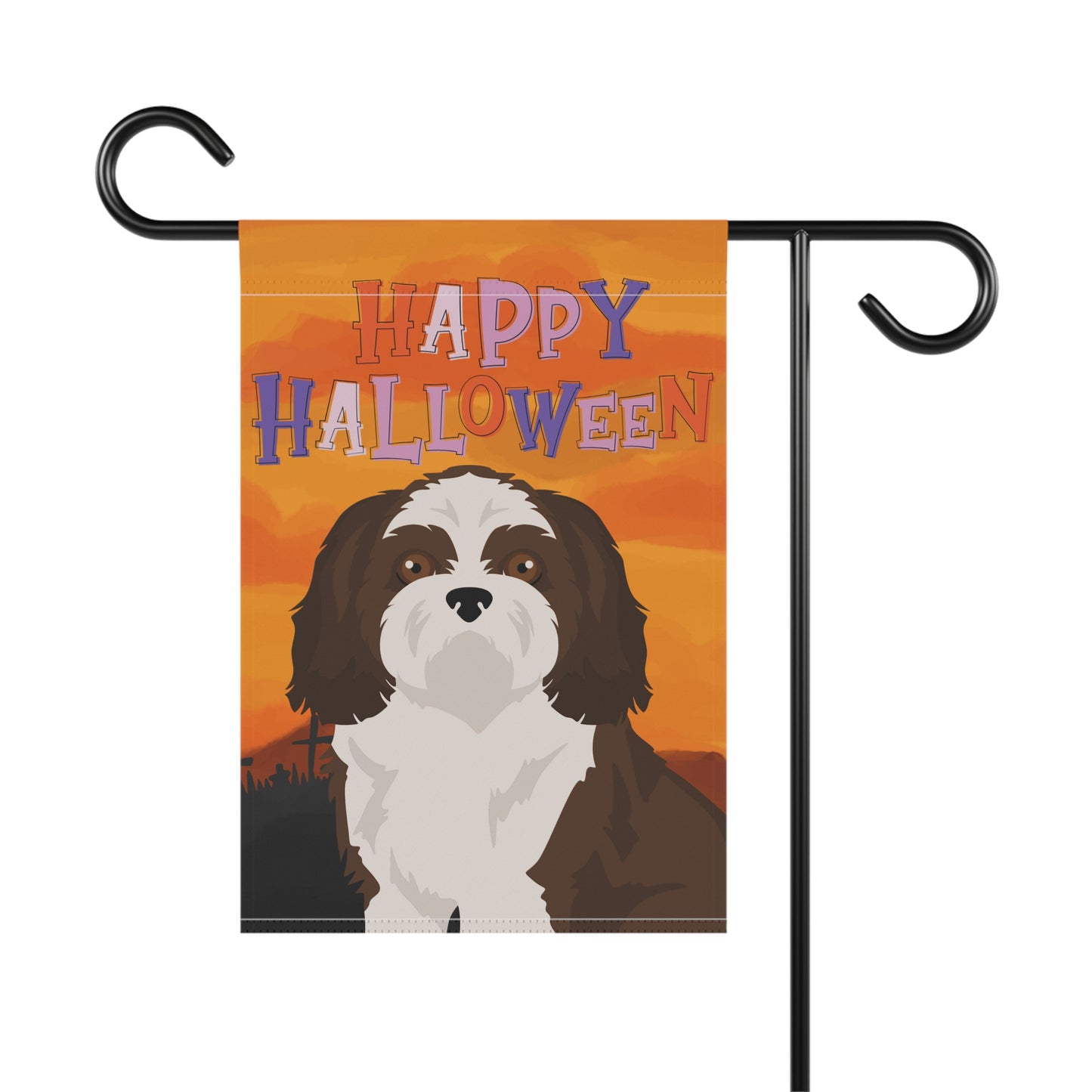 Shih Tzu Dog Halloween Garden Flag