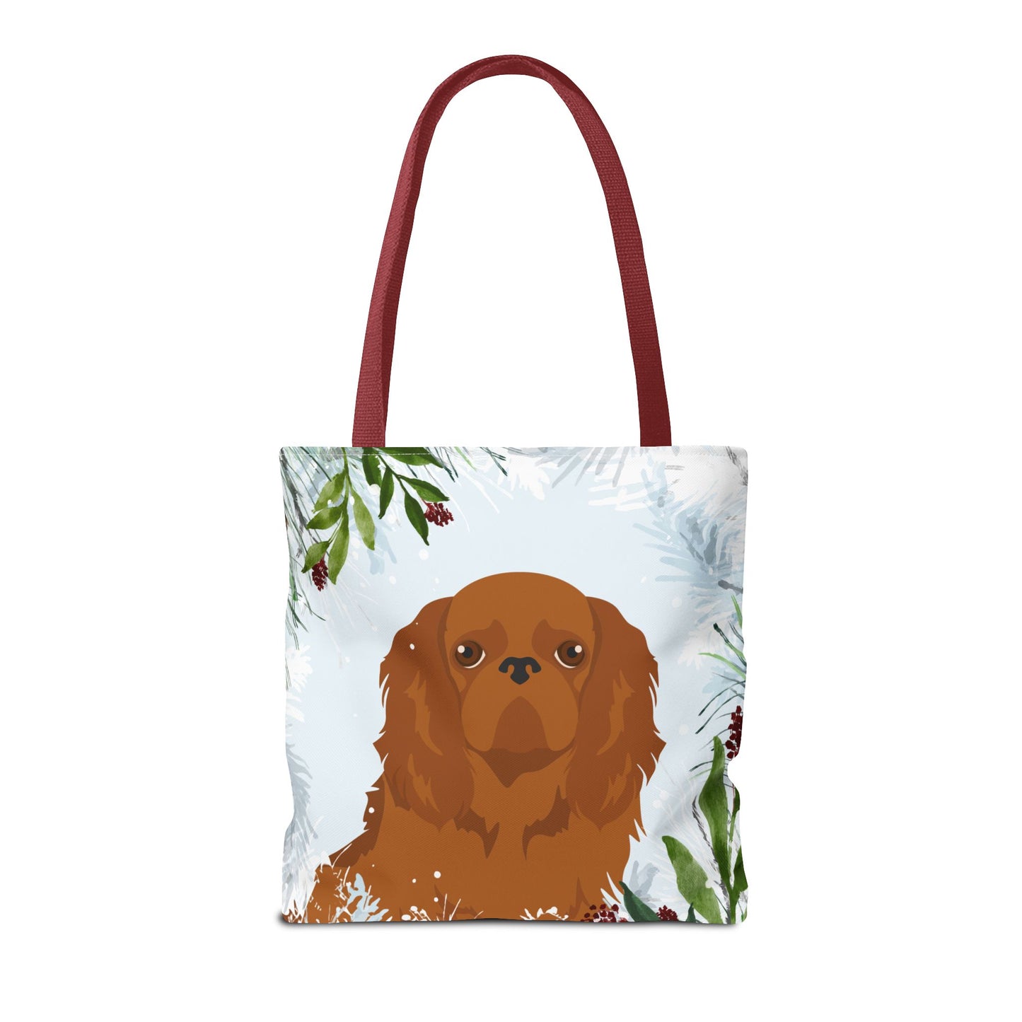 English Toy Spaniel Dog Christmas Holiday Tote Bag 16x16