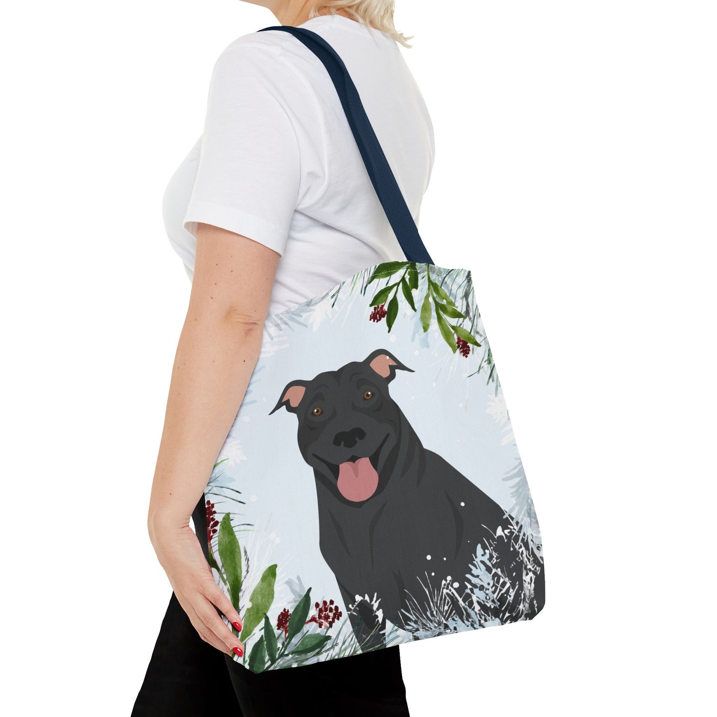 Pit Bull Dog Christmas Holiday Tote Bag 16x16