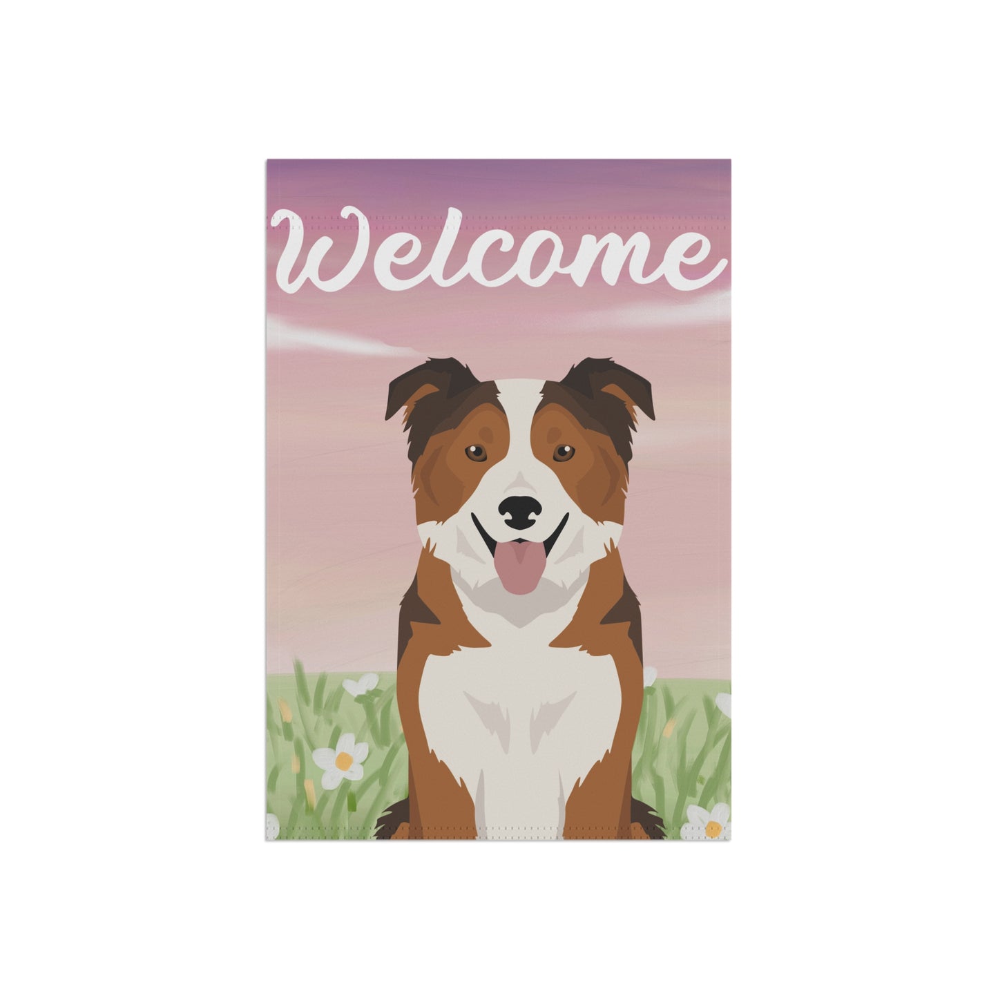 Border Collie Dog Welcome Garden Flag