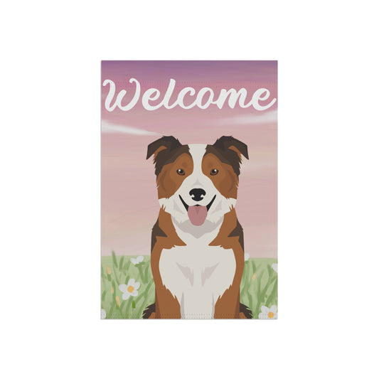 Border Collie Dog Welcome Garden Flag