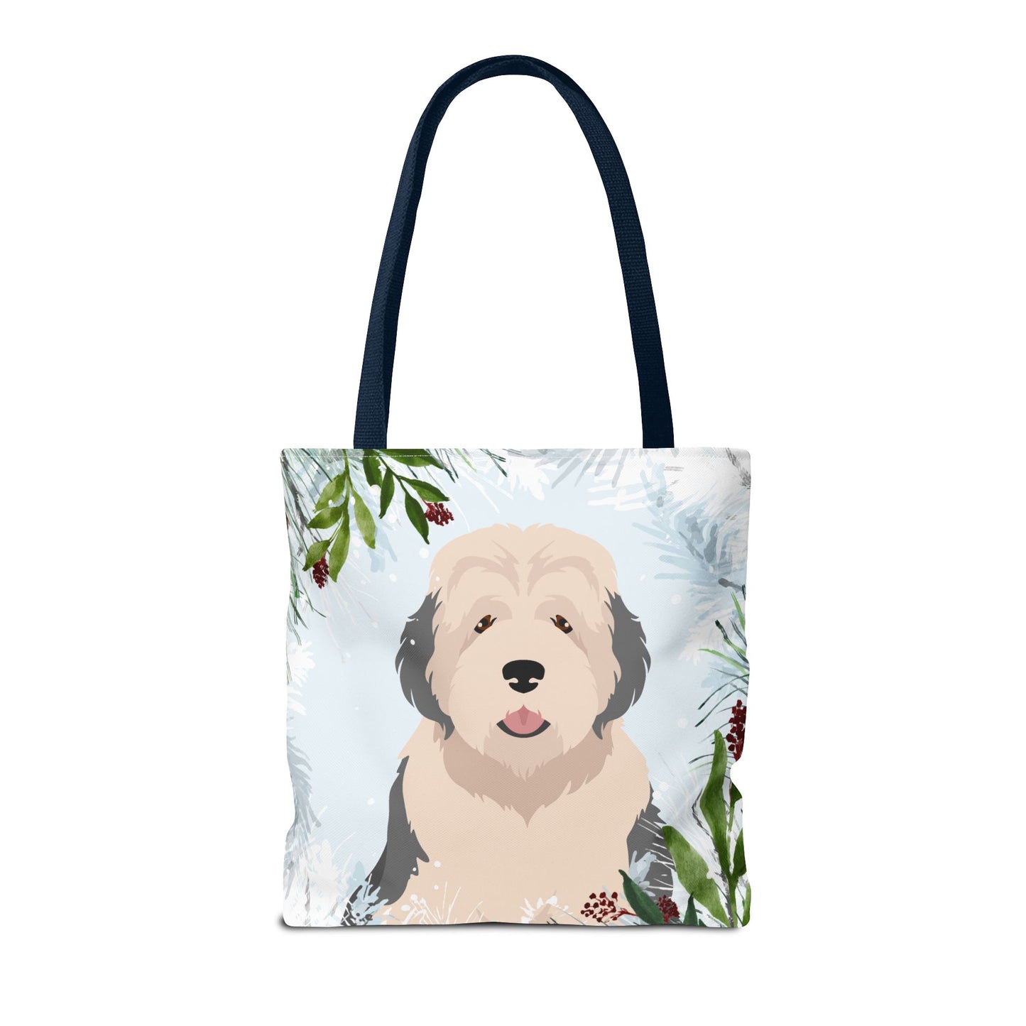 Old English Sheepdog Dog Christmas Holiday Tote Bag 16x16
