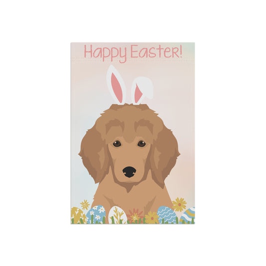 Poodle Dog Happy Easter Garden Flag
