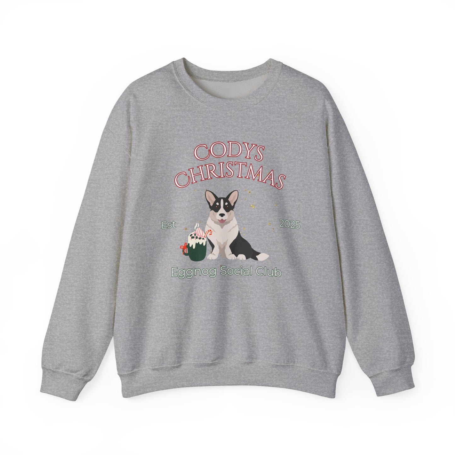 Cardigan Welsh Corgi Dog Christmas Social Club Unisex Heavy Blend Crewneck Sweatshirt Custom Name