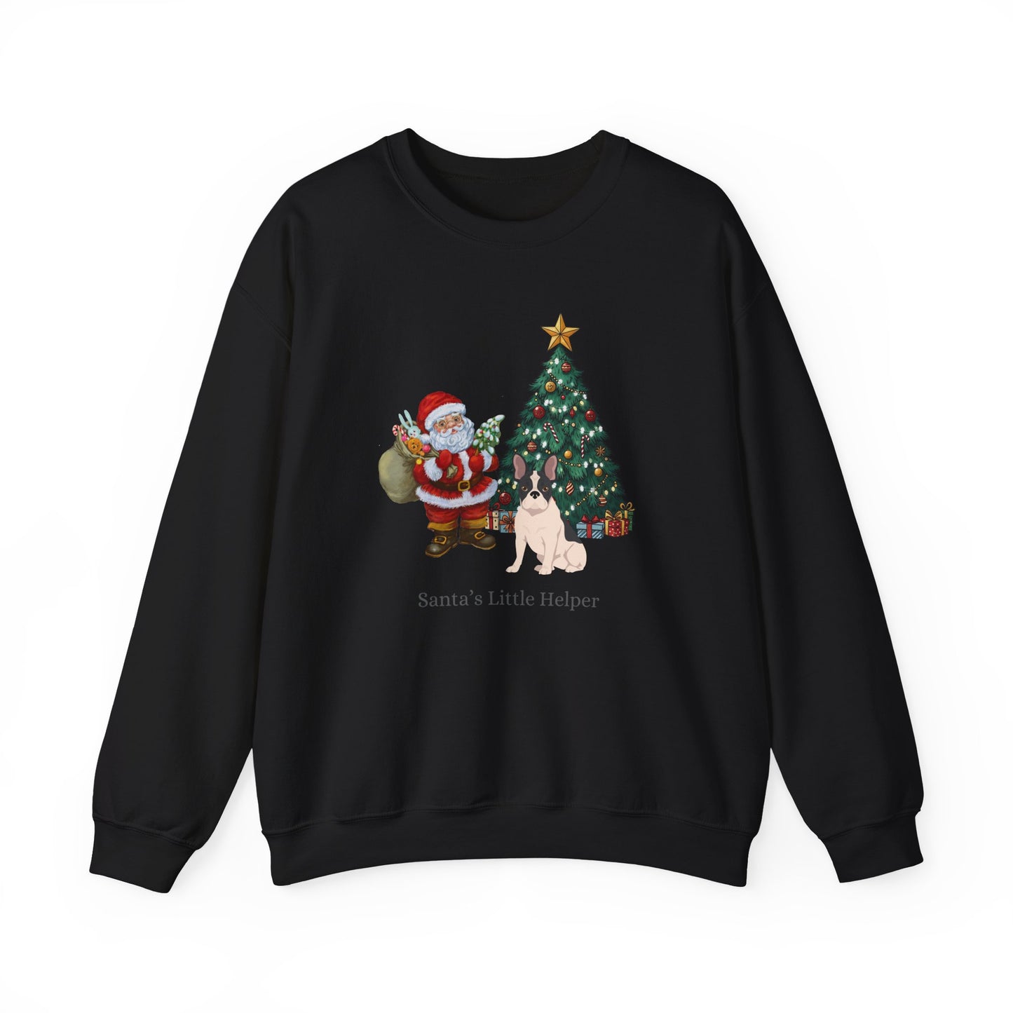 French Bulldog Dog Santa's Little Helper Unisex Heavy Blend Crewneck Sweatshirt
