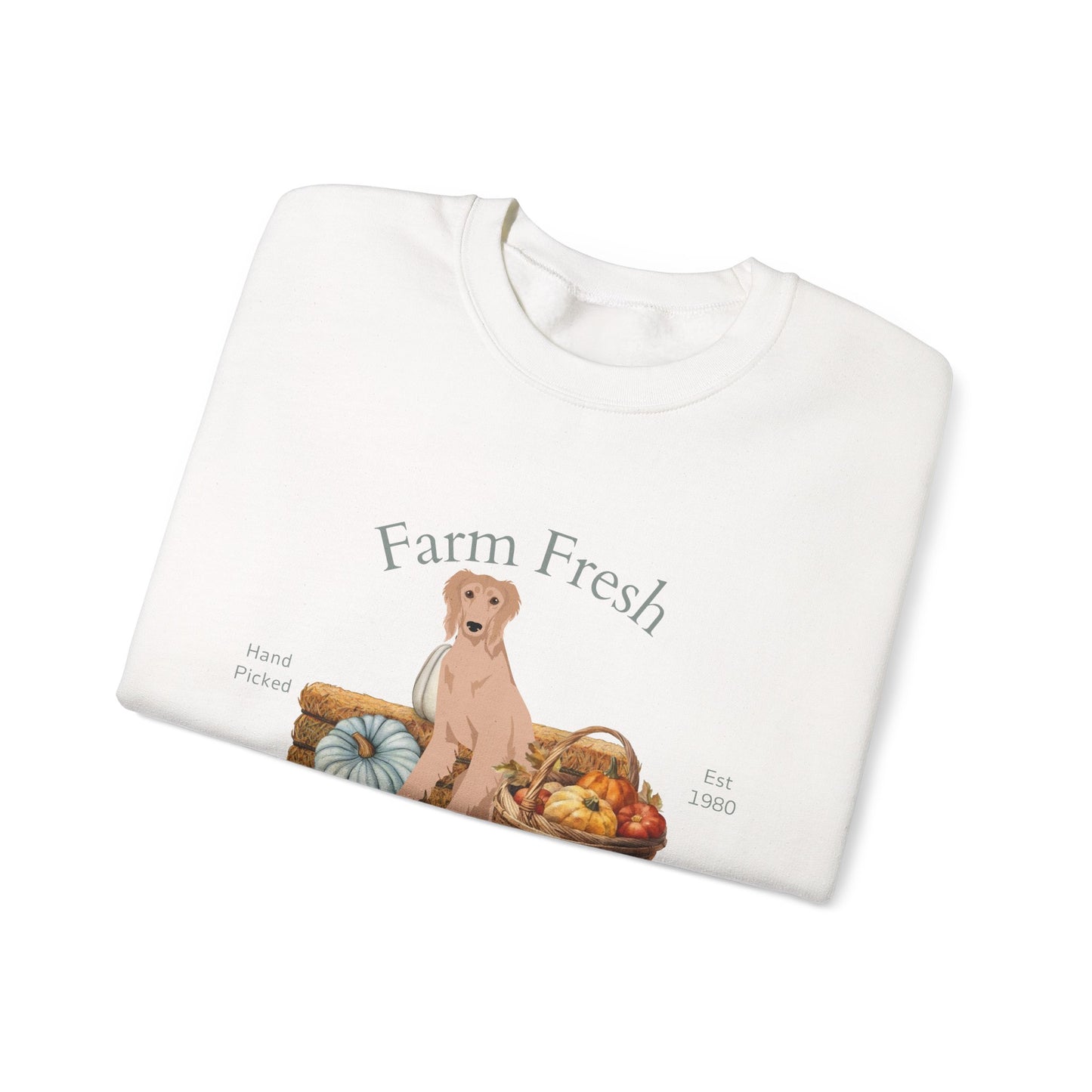 Saluki Dog Fall Farm Fresh Unisex Heavy Blend Crewneck Sweatshirt