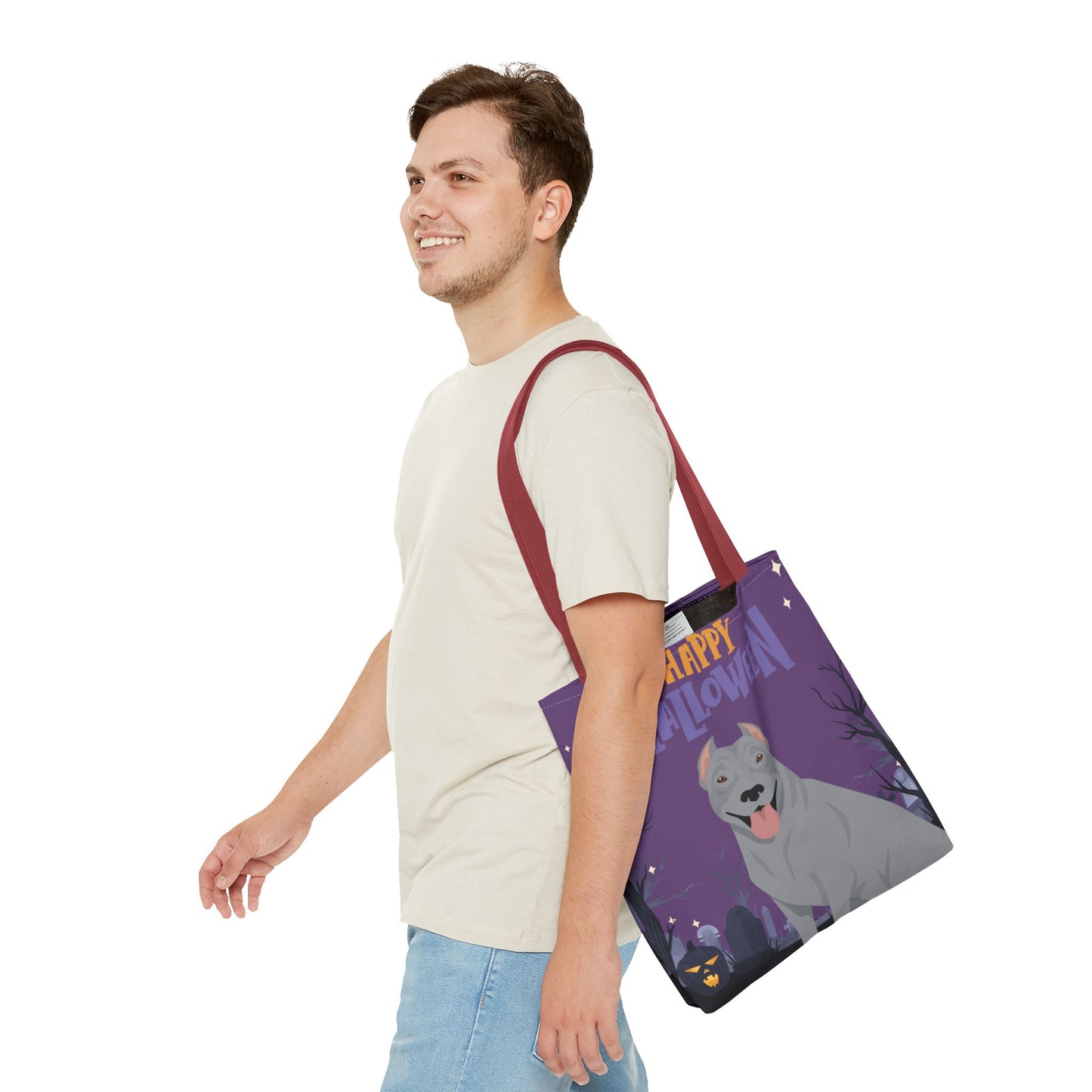 Pit Bull Dog Happy Halloween Tote Bag 16x16
