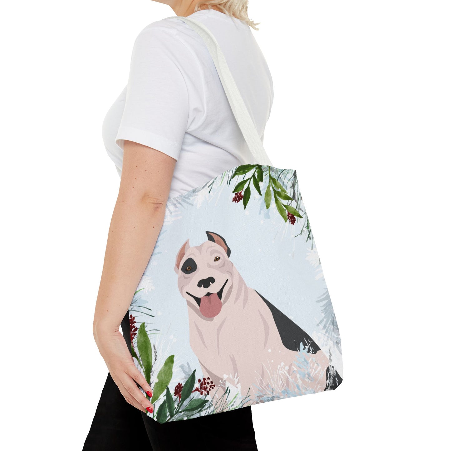 Pit Bull Dog Christmas Holiday Tote Bag 16x16