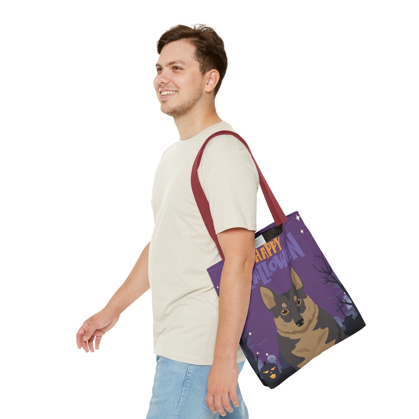 Swedish Vallhund Dog Happy Halloween Tote Bag 16x16