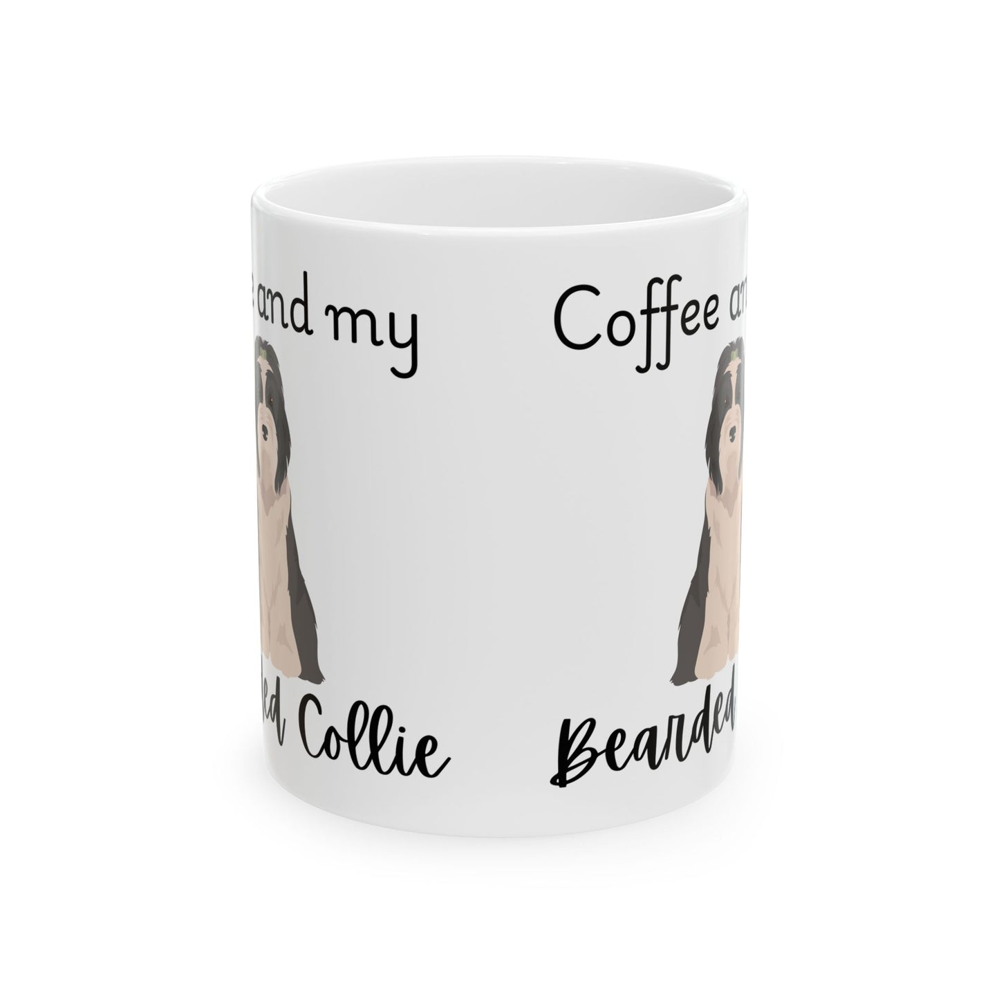 Coffee and My Bearded Ceramic Mug | Dog Lover Gift, Pet Owner Cup, Cute Mug for Dog Moms, Funny Mug for Coffee Lovers