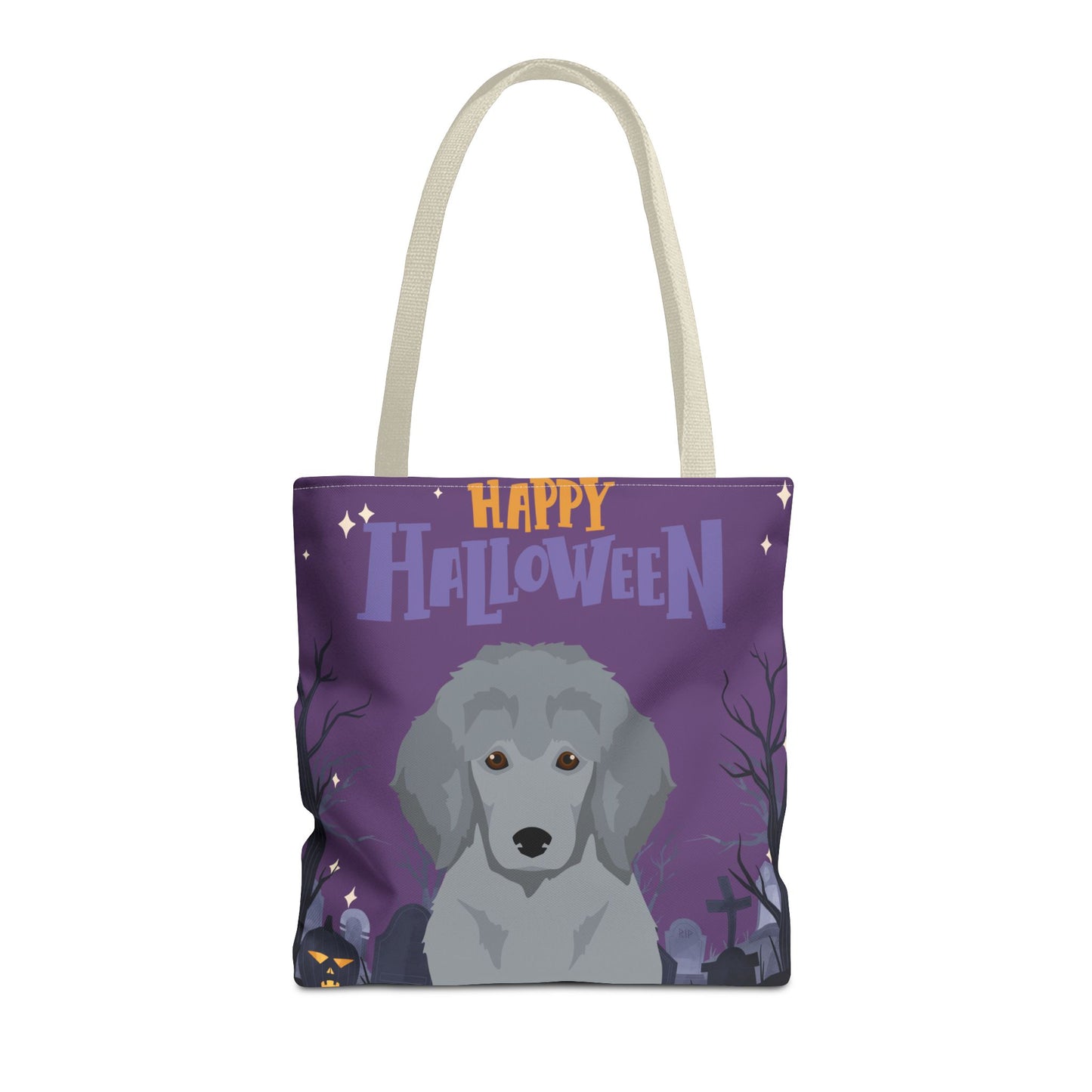 Poodle Dog Happy Halloween Tote Bag 16x16