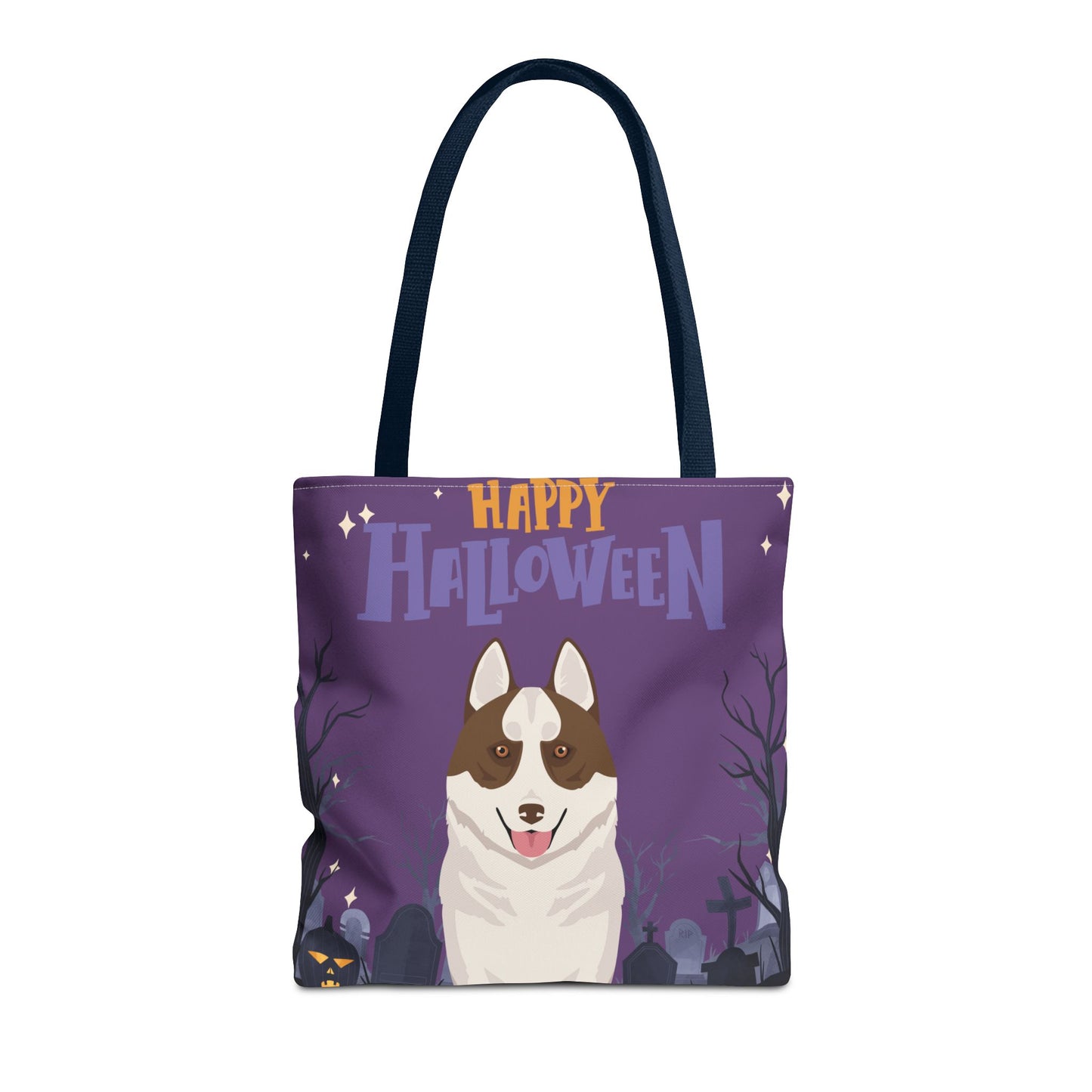 Siberian Husky Dog Happy Halloween Tote Bag 16x16