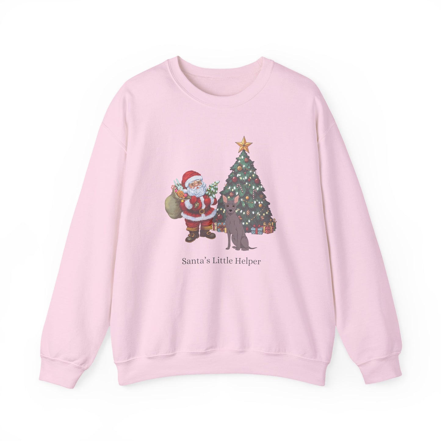 American Hairless Terrier Dog Santa's Little Helper Unisex Heavy Blend Crewneck Sweatshirt