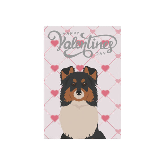 Shetland Sheepdog Dog Valentines Day Garden Flag