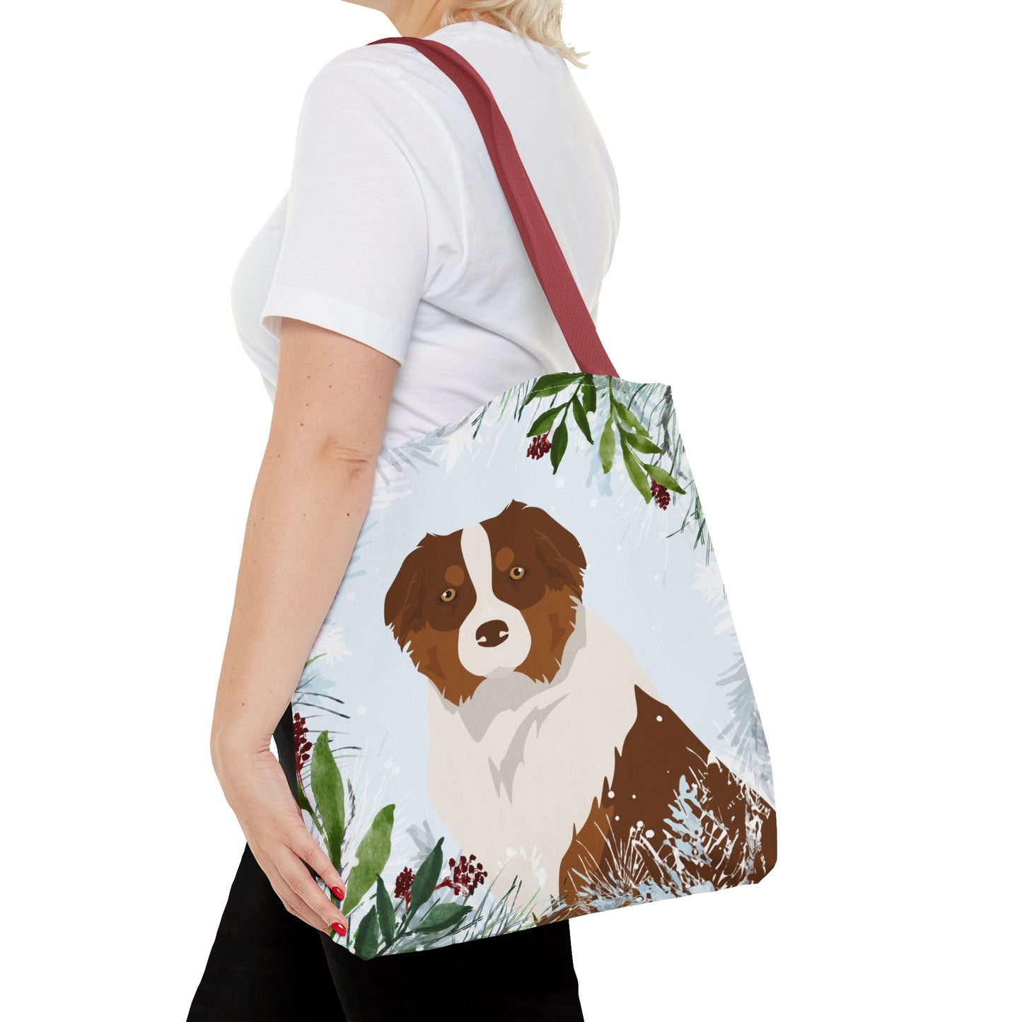 Australian Shepherd Dog Christmas Holiday Tote Bag 16x16