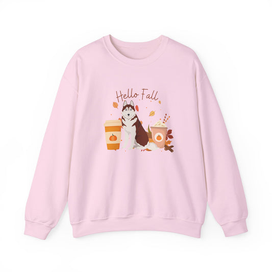 Siberian Husky Dog Fall Halloween Unisex Heavy Blend Crewneck Sweatshirt
