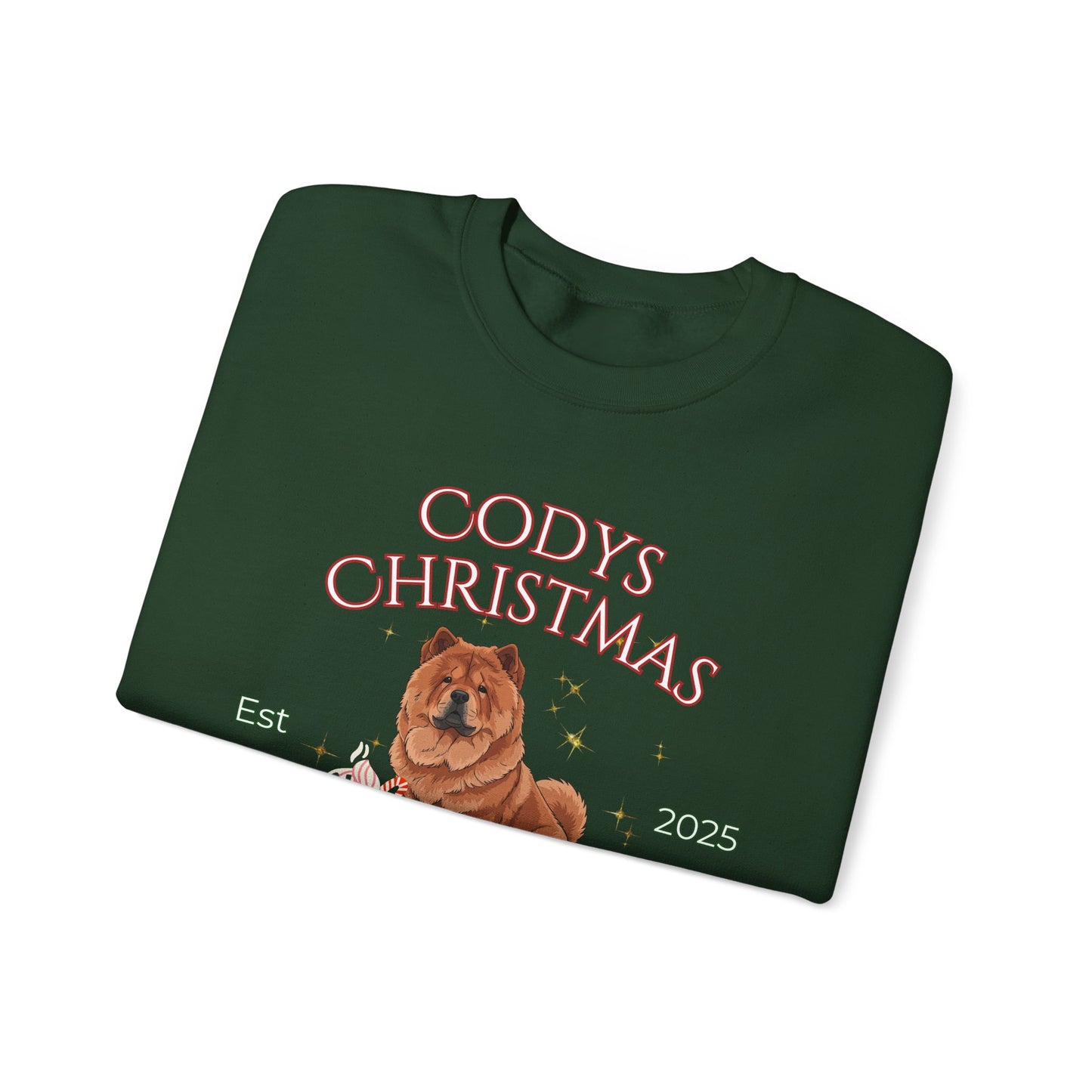 Chow Chow Dog Christmas Social Club Unisex Heavy Blend Crewneck Sweatshirt Custom Name