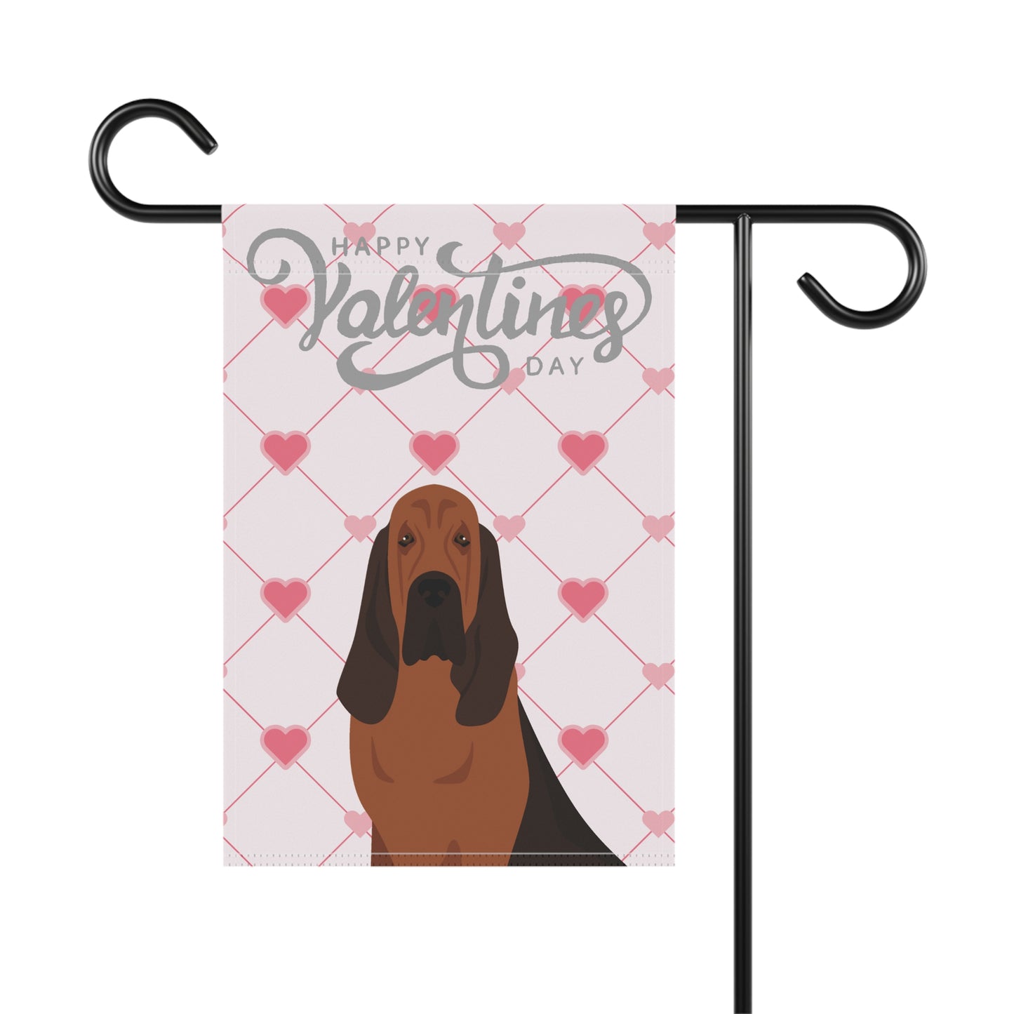 Bloodhound Dog Valentines Day Garden Flag