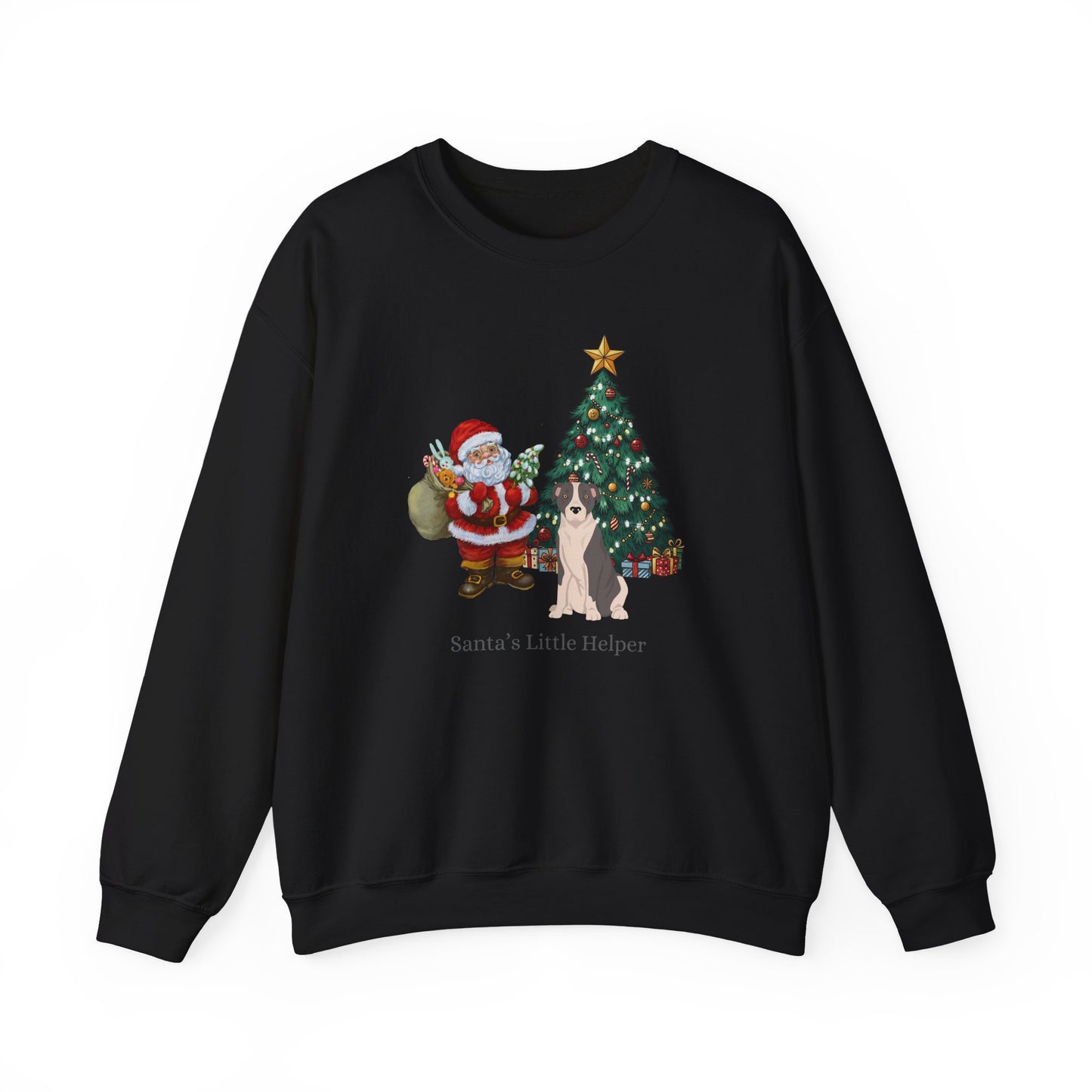 American Staffordshire Terrier Dog Santa's Little Helper Unisex Heavy Blend Crewneck Sweatshirt