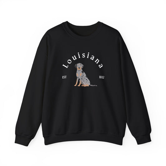 Catahoula Leopard Dog State Dogs Unisex Heavy Blend Crewneck Sweatshirt