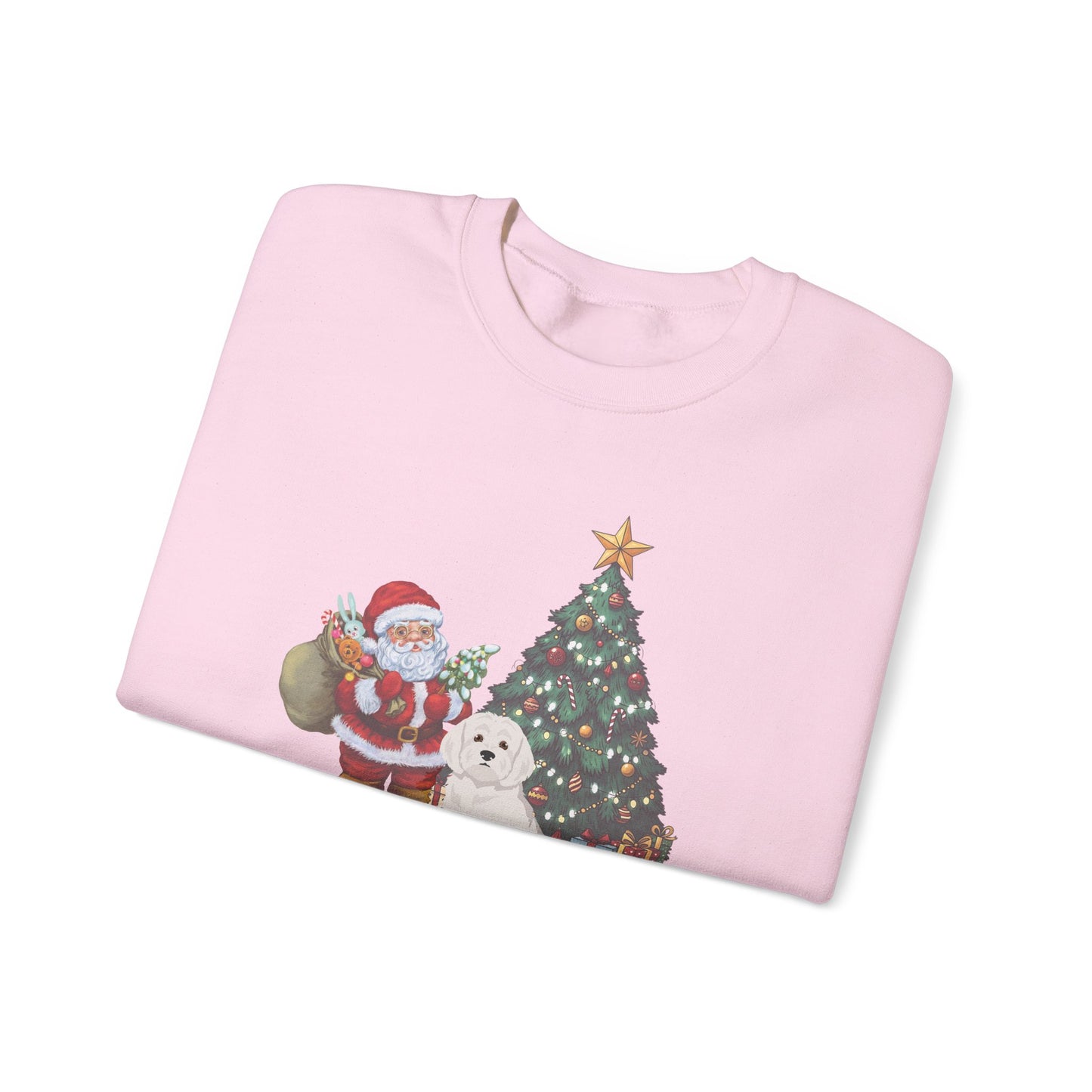 Maltese Dog Santa's Little Helper Unisex Heavy Blend Crewneck Sweatshirt