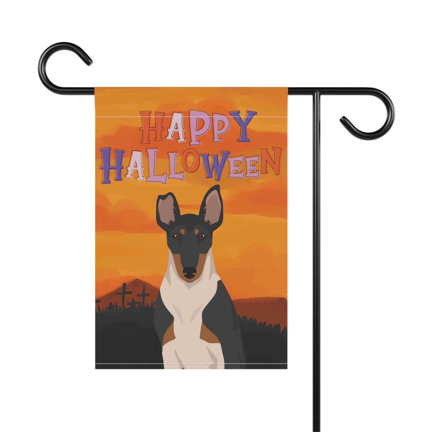 Smooth Collie Dog Halloween Garden Flag