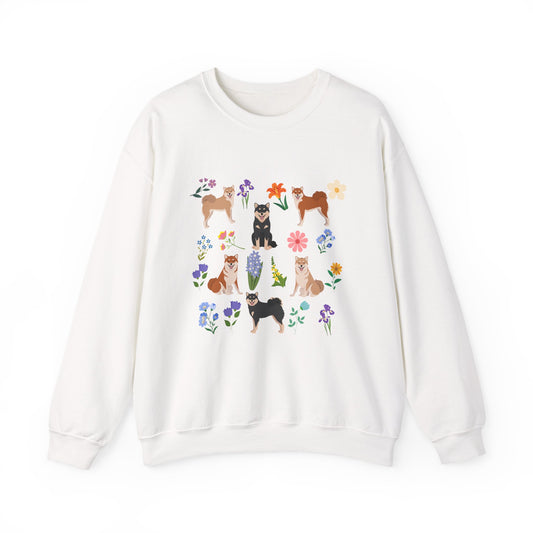 Shiba Inu Dog Unisex Spring Cottage Core Crewneck Sweatshirt