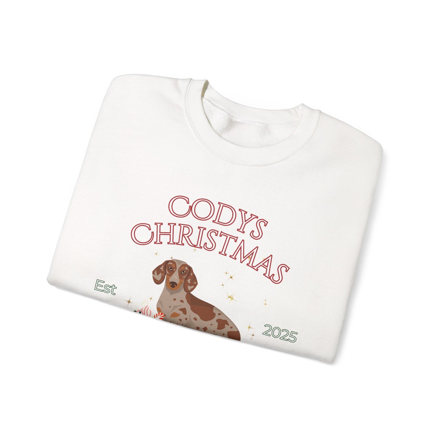 Dachshund Dog Christmas Social Club Unisex Heavy Blend Crewneck Sweatshirt Custom Name