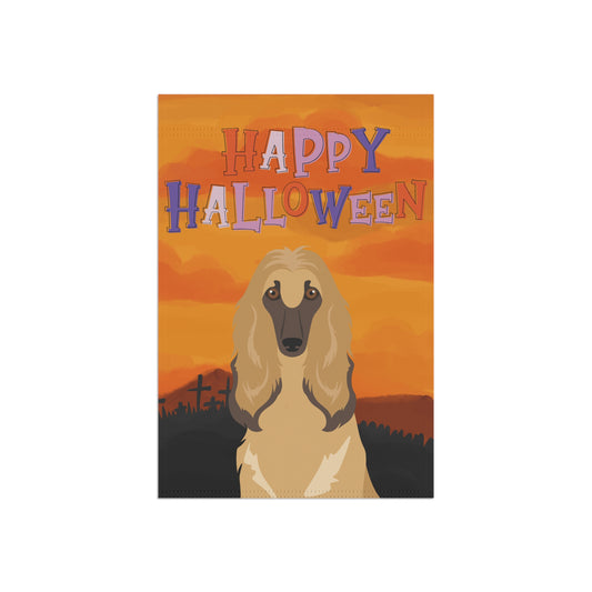 Afghan Hound Dog Halloween Garden Flag