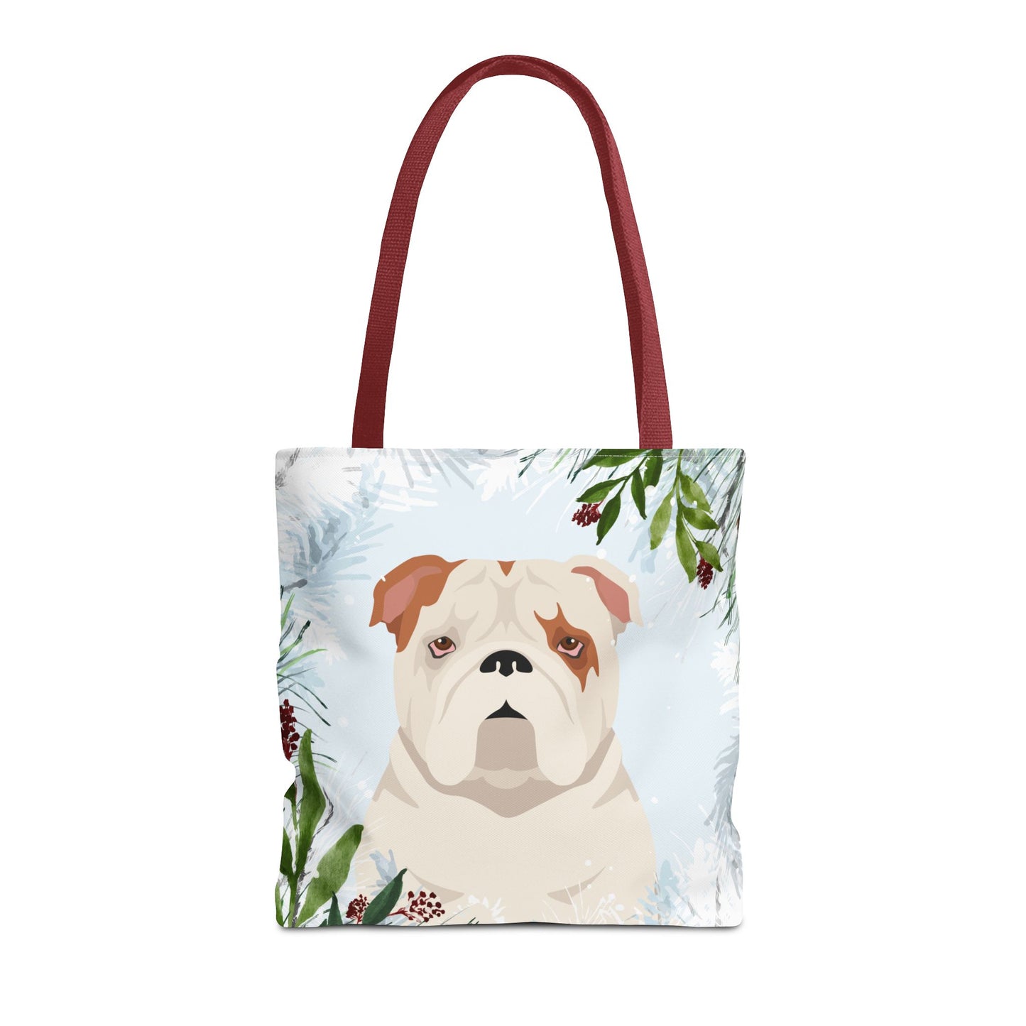 Bulldog Dog Christmas Holiday Tote Bag 16x16