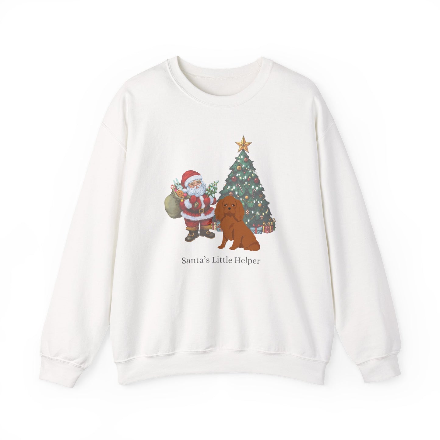 Cavalier King Charles Spaniel Dog Santa's Little Helper Unisex Heavy Blend Crewneck Sweatshirt