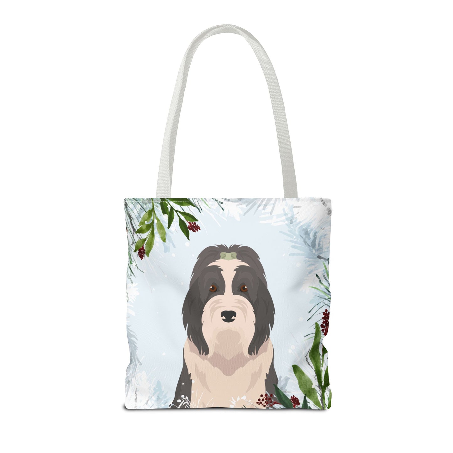 Bearded Collie Dog Christmas Holiday Tote Bag 16x16