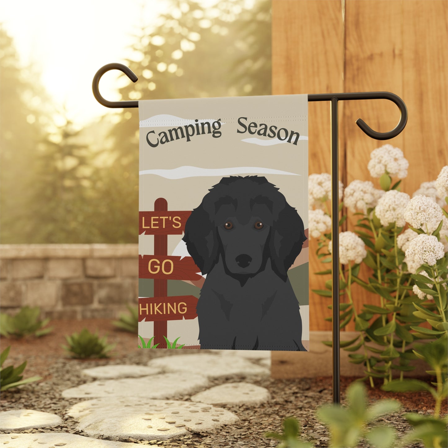 Poodle Dog Camping Garden Flag